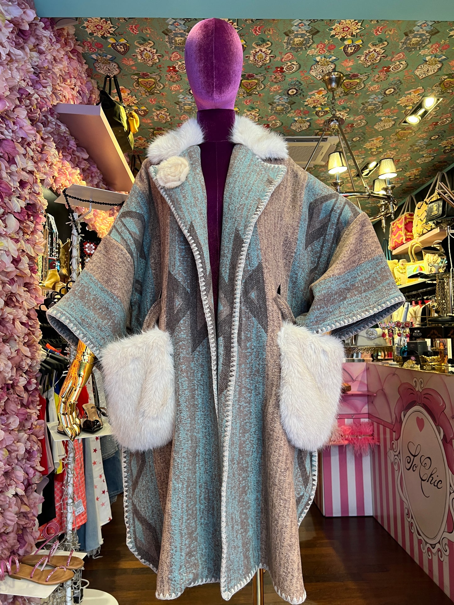 Front street mantella -cappotto jacquard