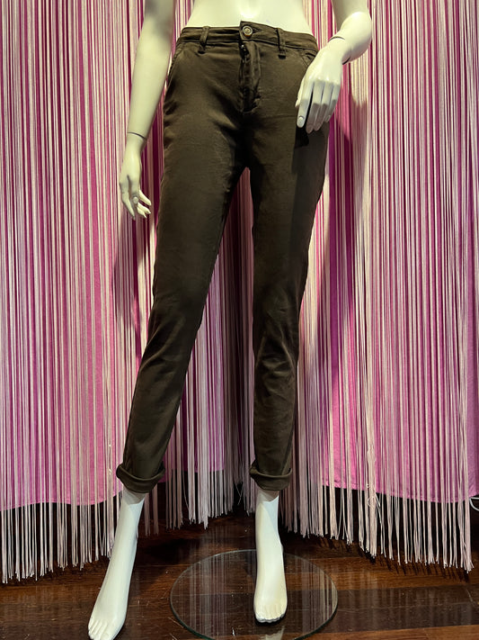 Mon amour Paris pantalone cioccolato con risvolto