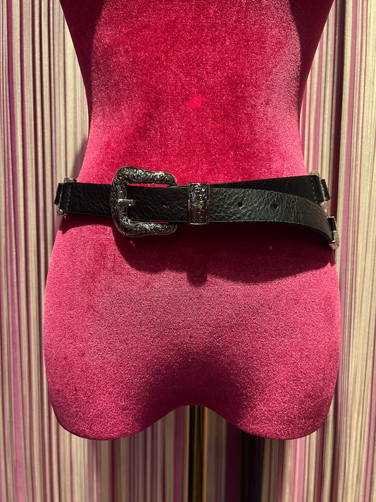 Love & roses cinta ecopelle con dettagli metallici argento cuori