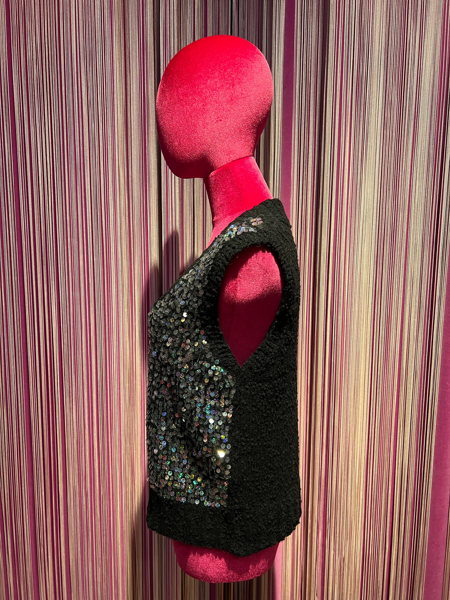 Love & roses gilet nero con paillettes