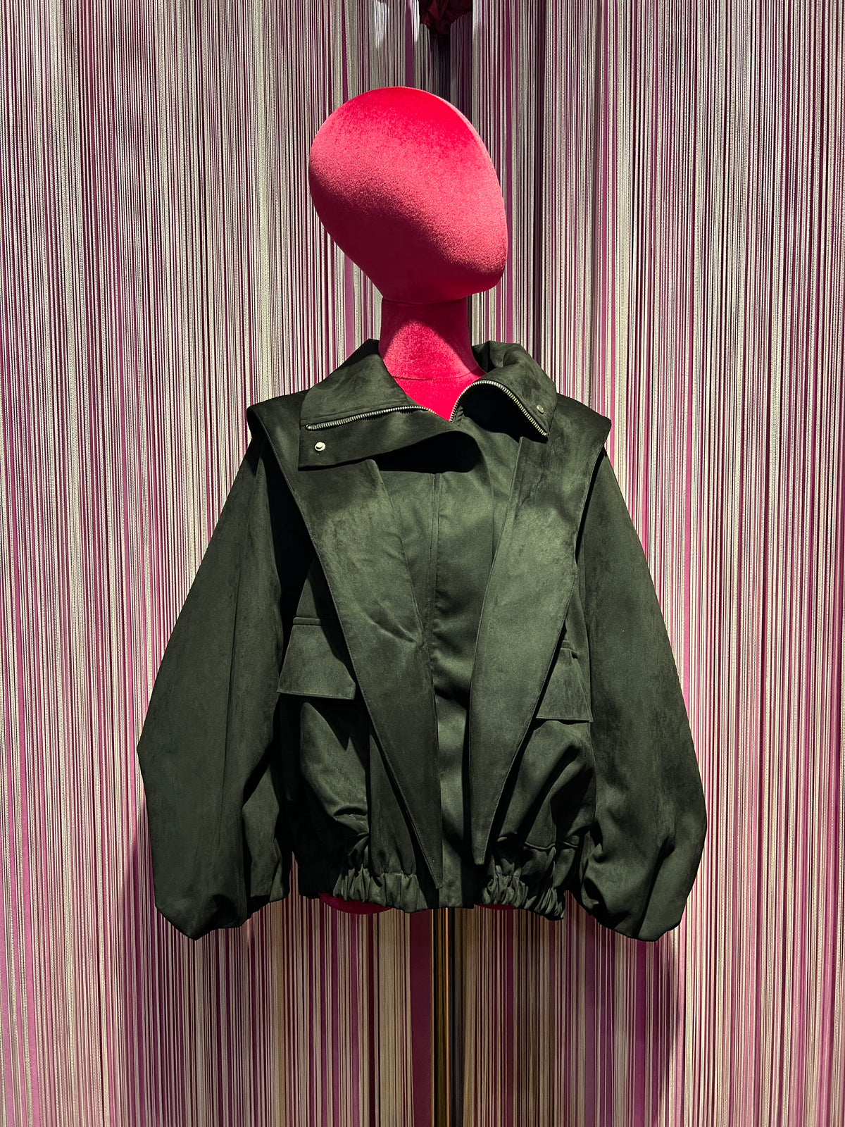 SU official giacca/bomber nero con cappuccio rimovibile