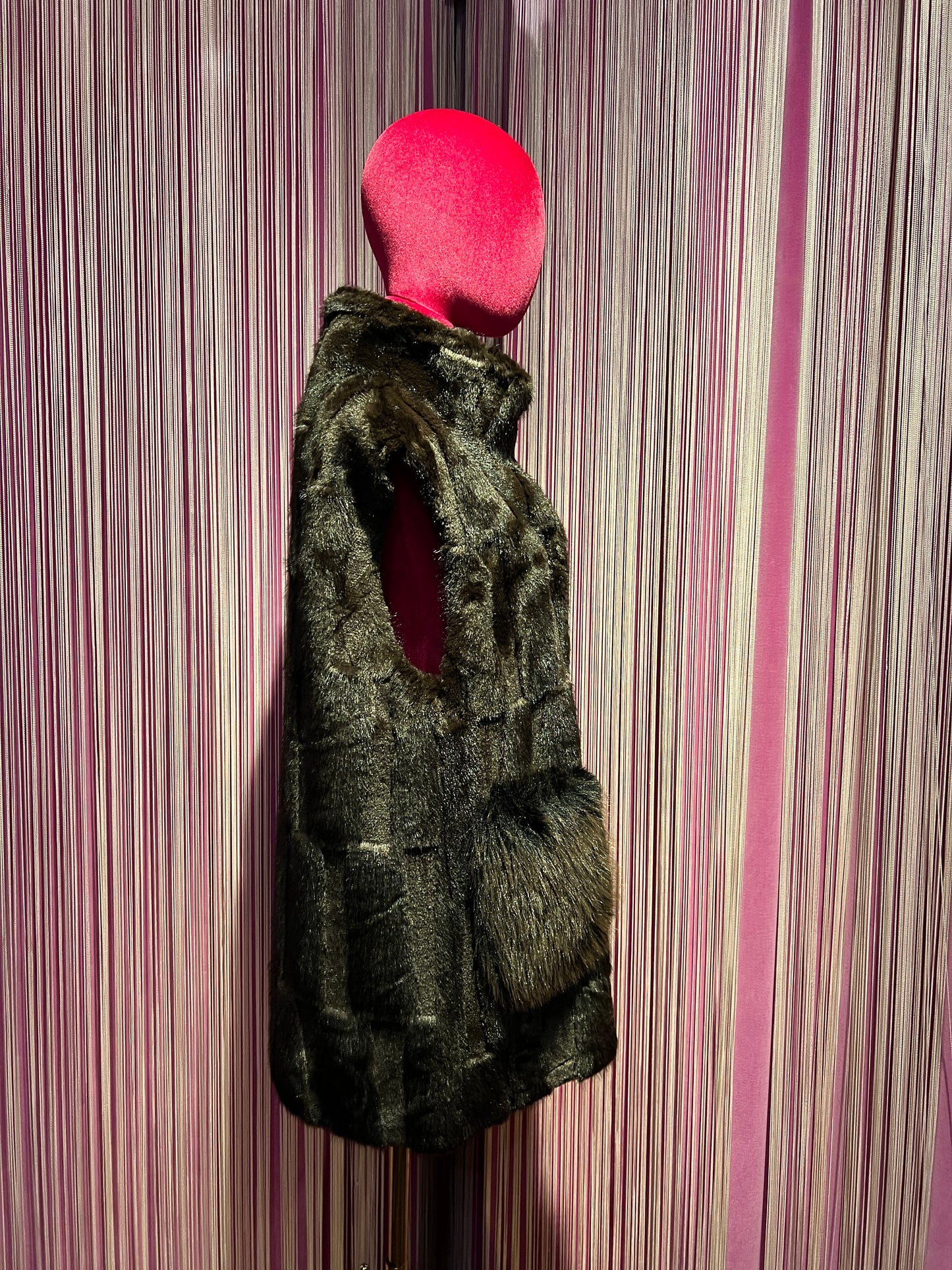 The room gilet ecopelliccia testa di moro