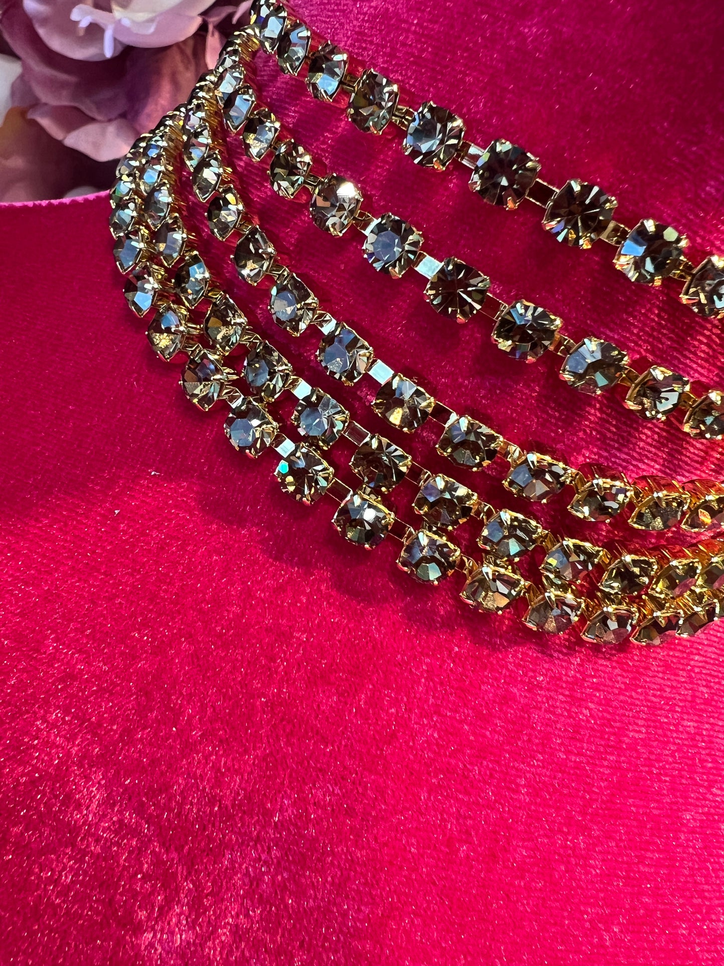 Choker 5 fili cristalli quarzo