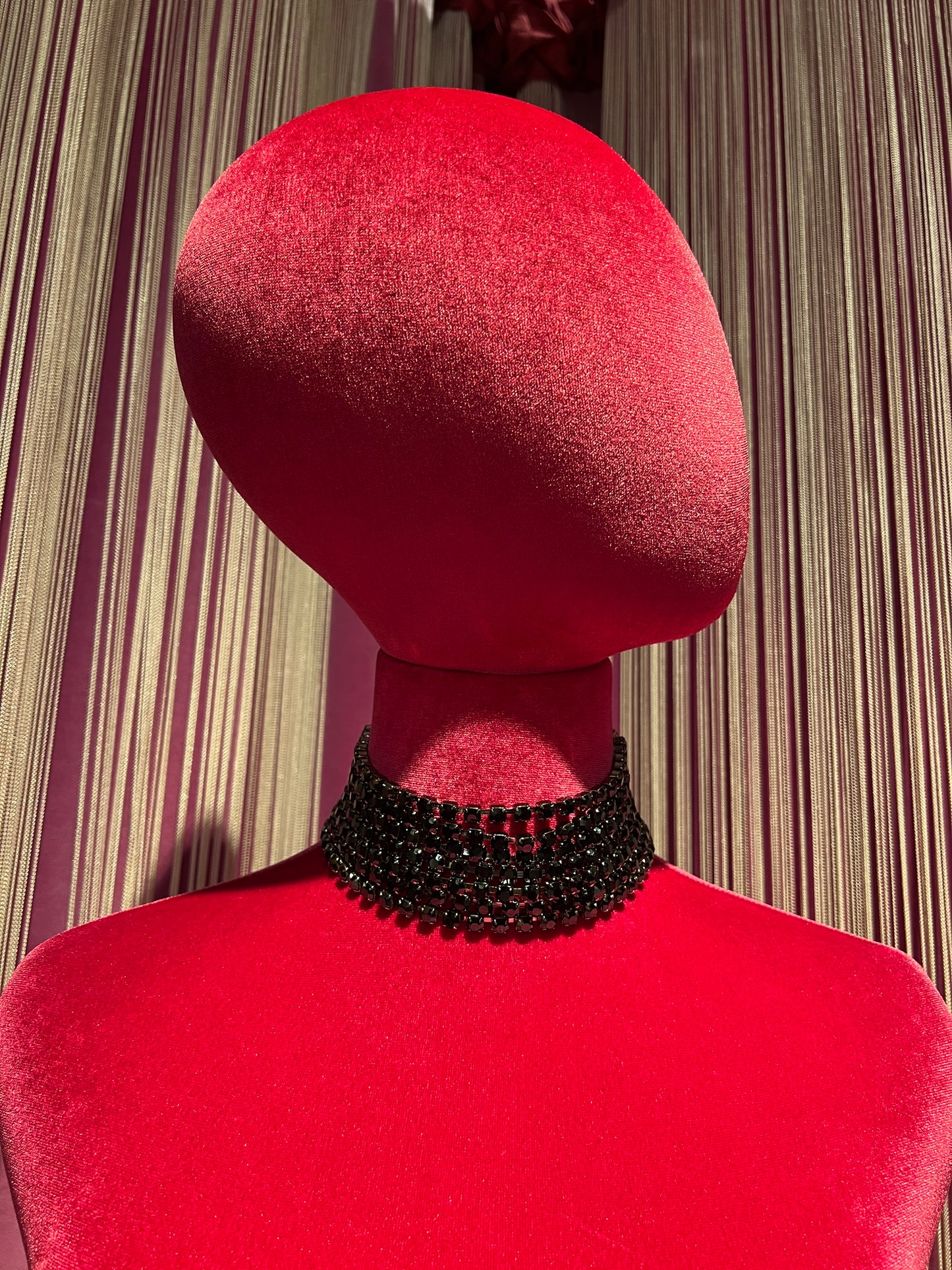 Choker cristalli 7 fili neri