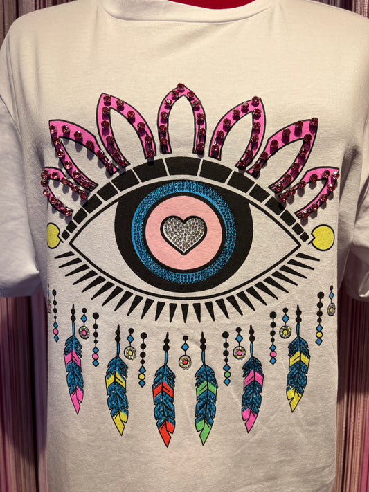 Mon amour Paris t shirt bianca