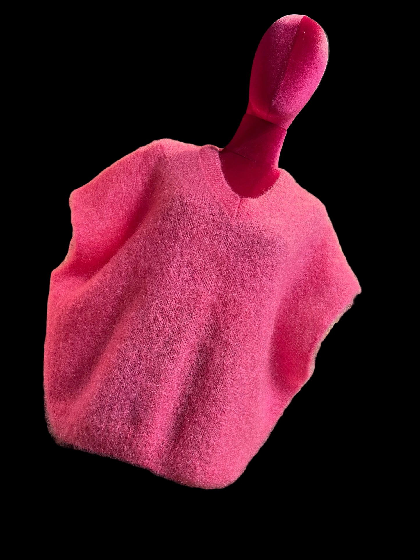 Love & roses completo gilet over mohair rosa bubble e gonna a sirena in satin  cioccolato fondente