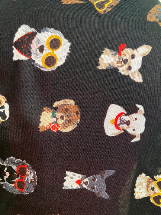 Sciarpa / foulard nera con cani