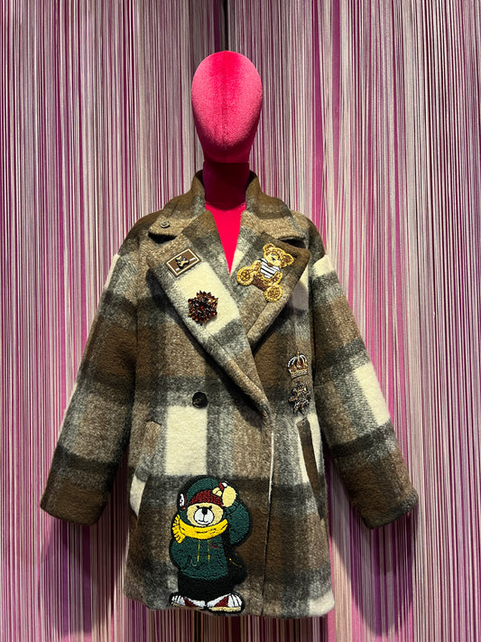 ABpink 🩷 quadrettona cioccolato con patch cristalli e teddy