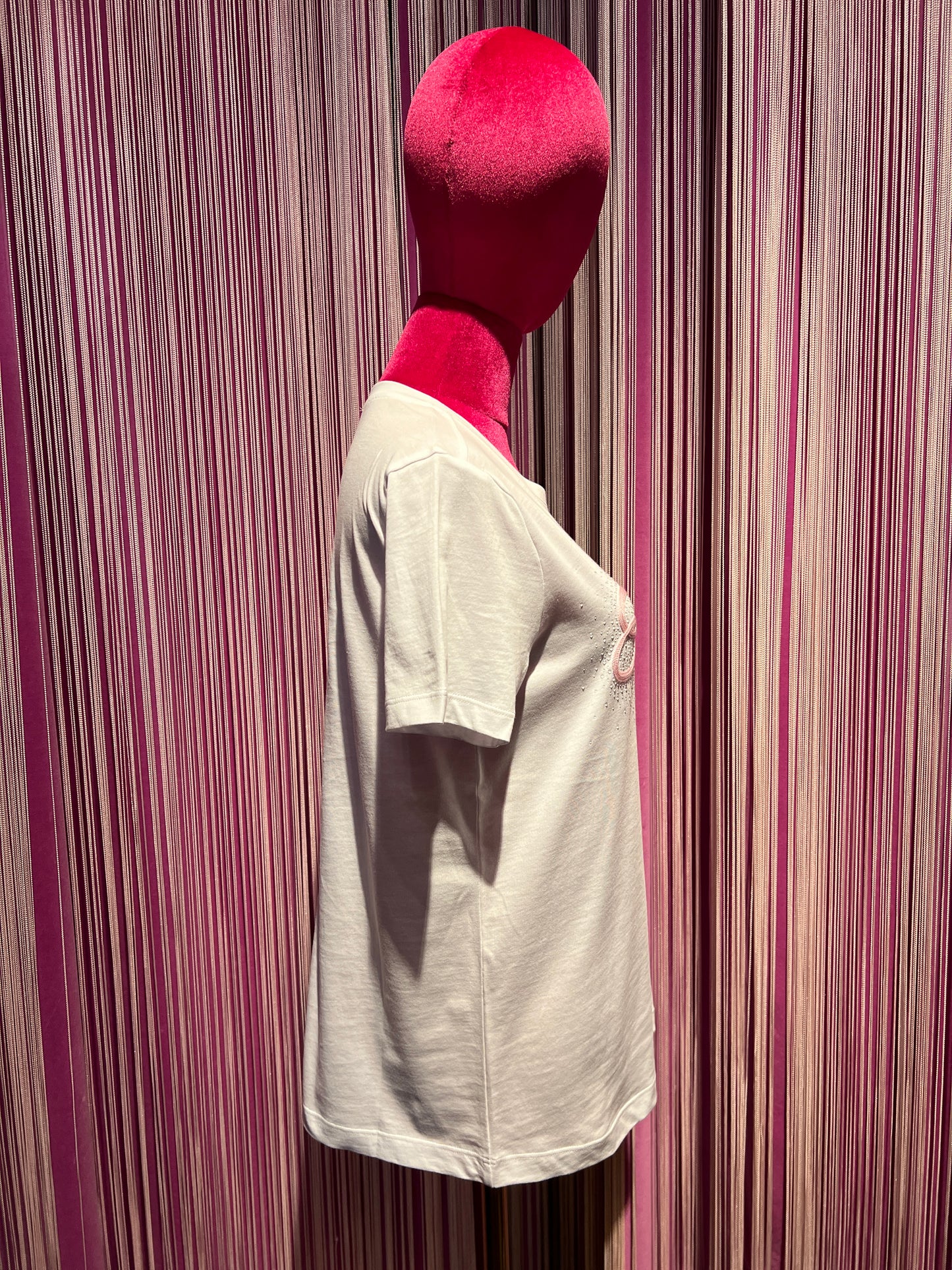 Ermanno Scervino t shirt cotone bianca logo rosa