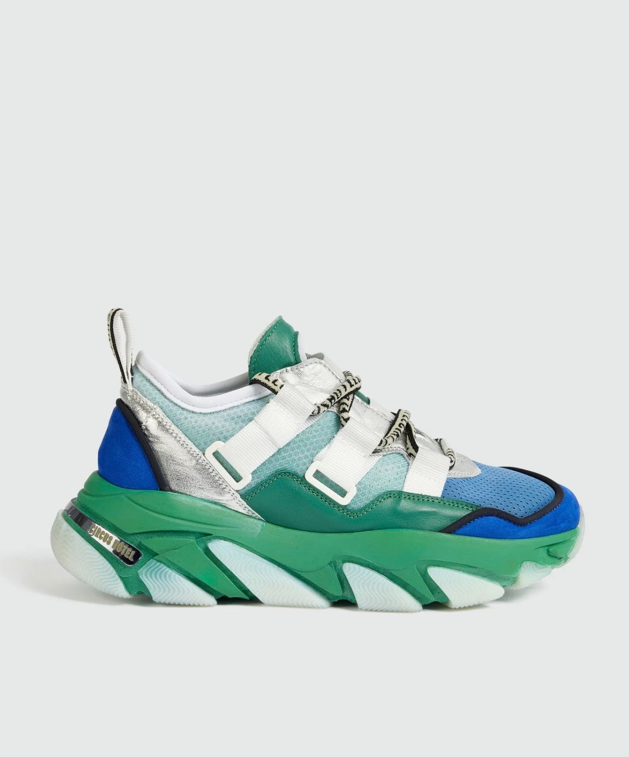 Circus Hotel sneakers verde celeste azzurro e bianco lacci logati