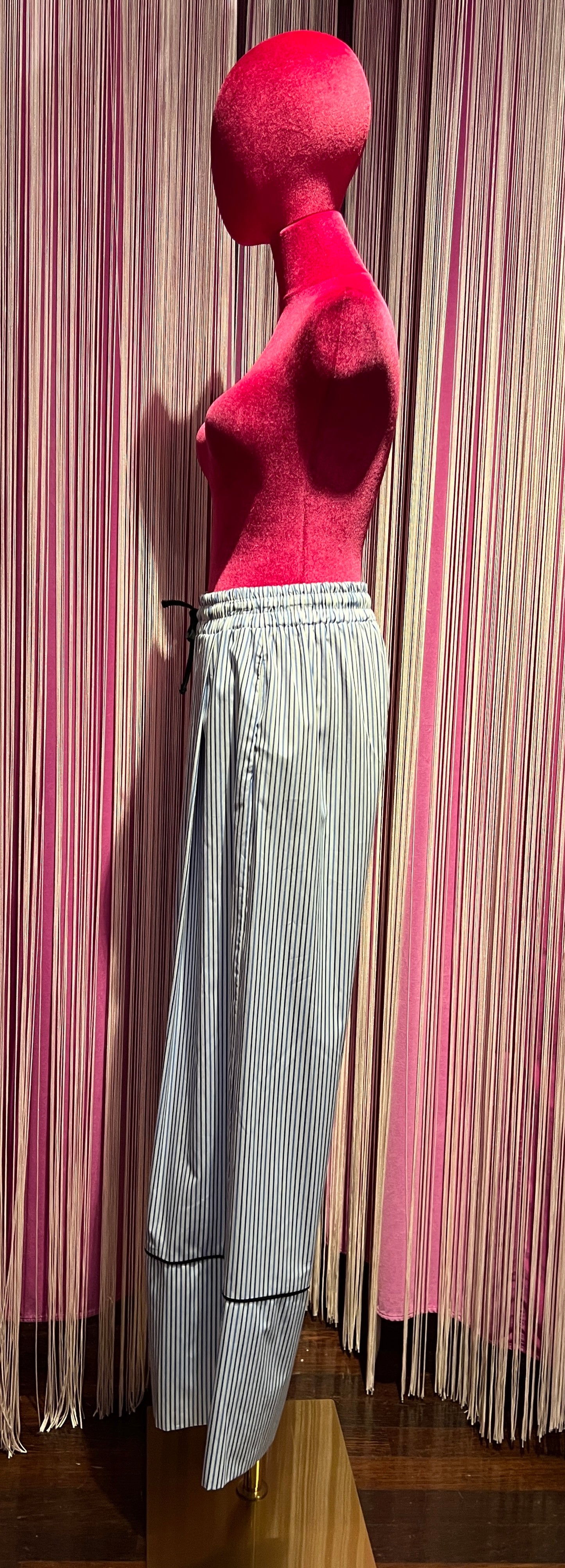 Front street pantalone palazzo a righe celeste e bianco