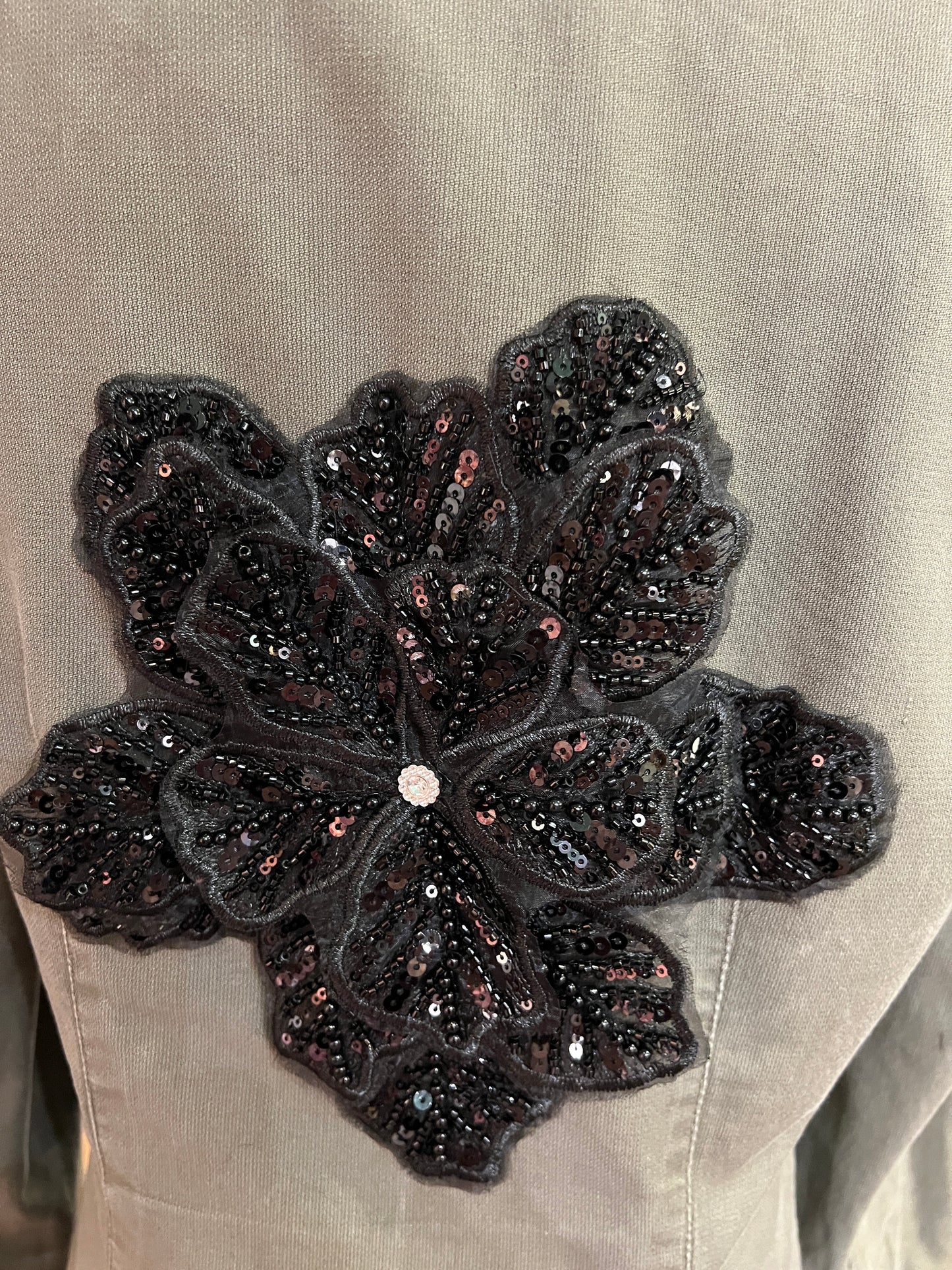 ABpink🩷 giacca applicazioni fiori di paillettes vestibilita’ 38/44