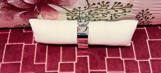 Bracciale quadrato metallo argento chiusura a molla