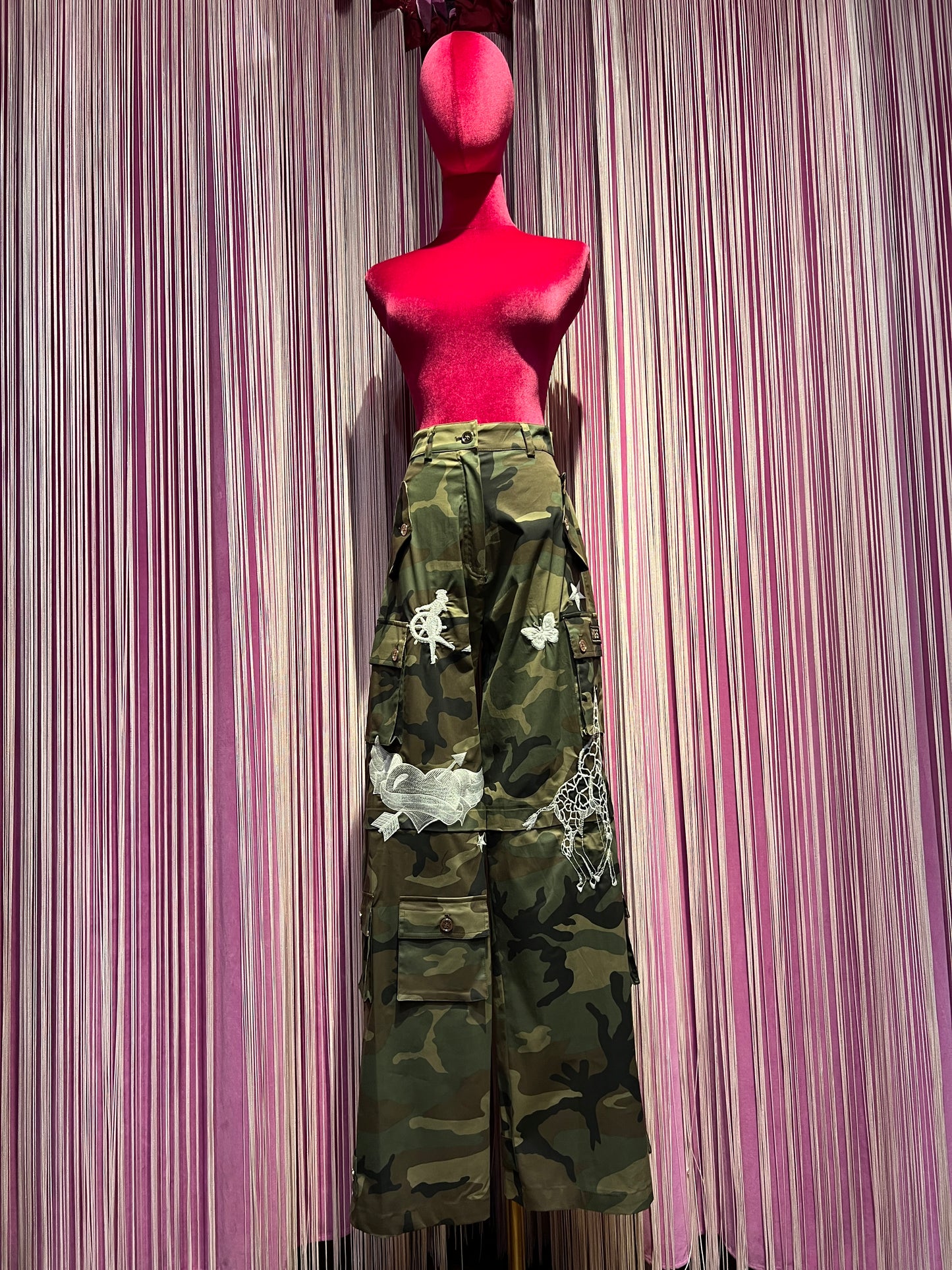 5 Progress pantalone cargo camouflage con patch tattoo