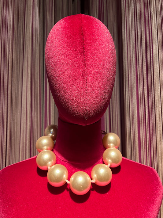 Collana maxi perle rosa baby