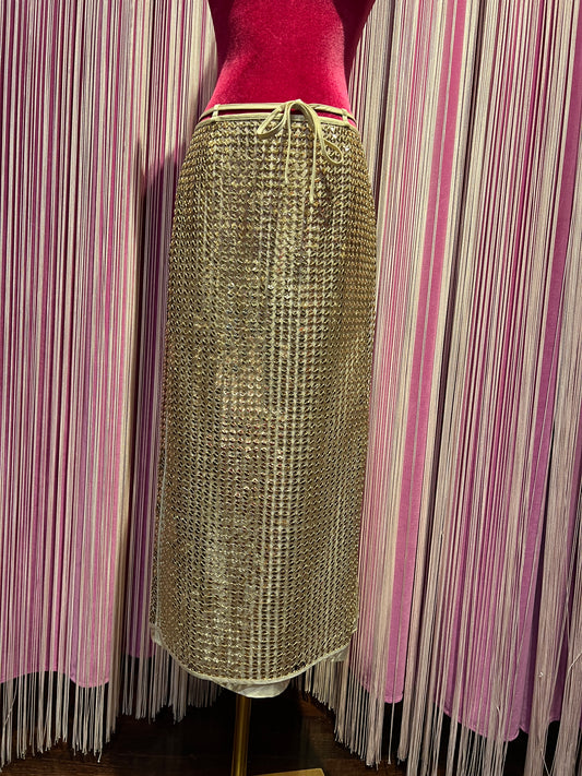 Isabelle Blanche Paris gonna longuette in paillettes