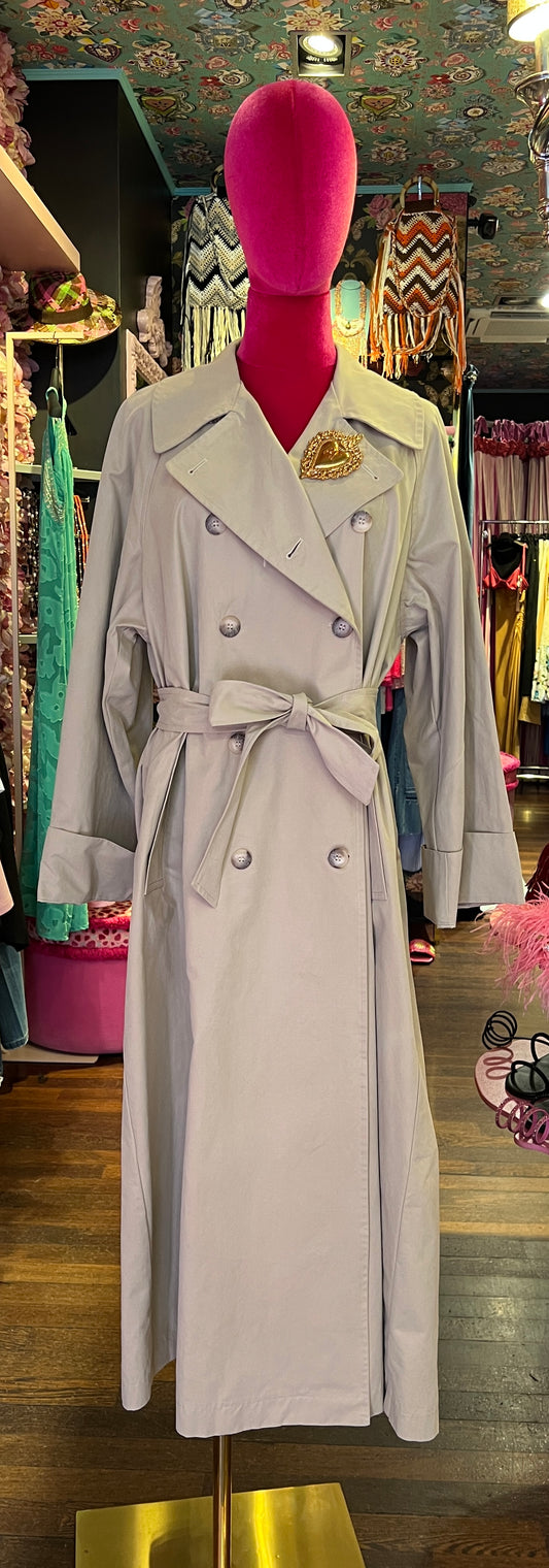 Pink memories trench lungo beige con cinta