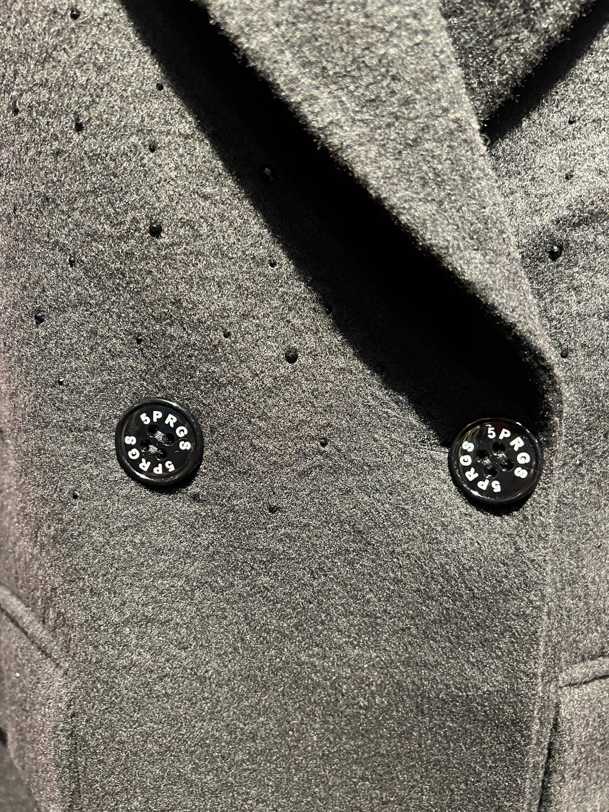 5 Progress gilet doppiopetto nero con cristalli lana e kashmir