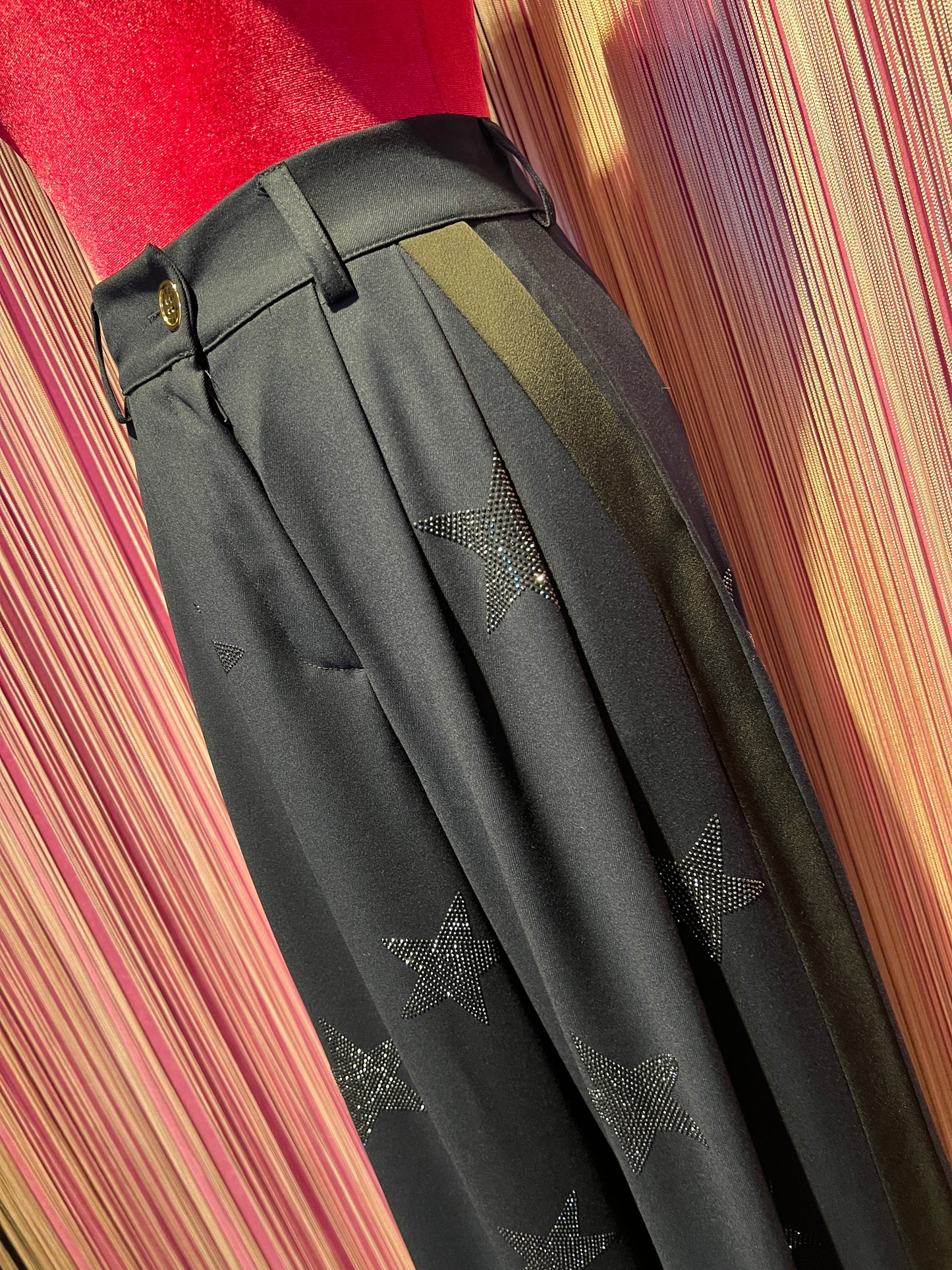 5 Progress completo giacca e pantalone blu navy con decorazioni stelle in cristalli