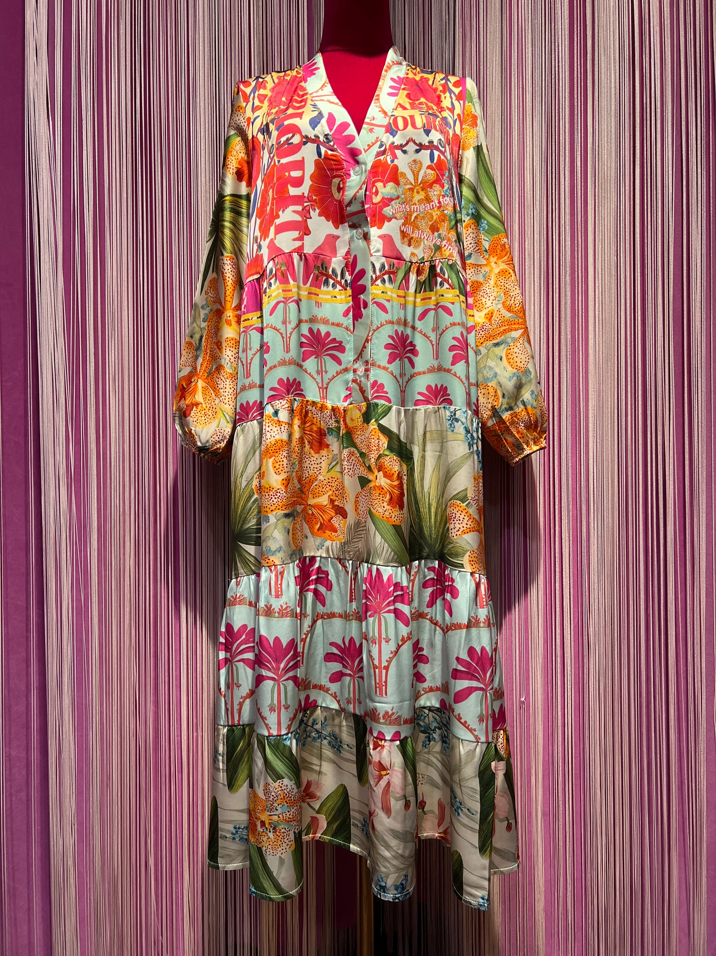 Miss goodlife -20% di sconto abito manica a 3/4 fantasia multicolor floreale