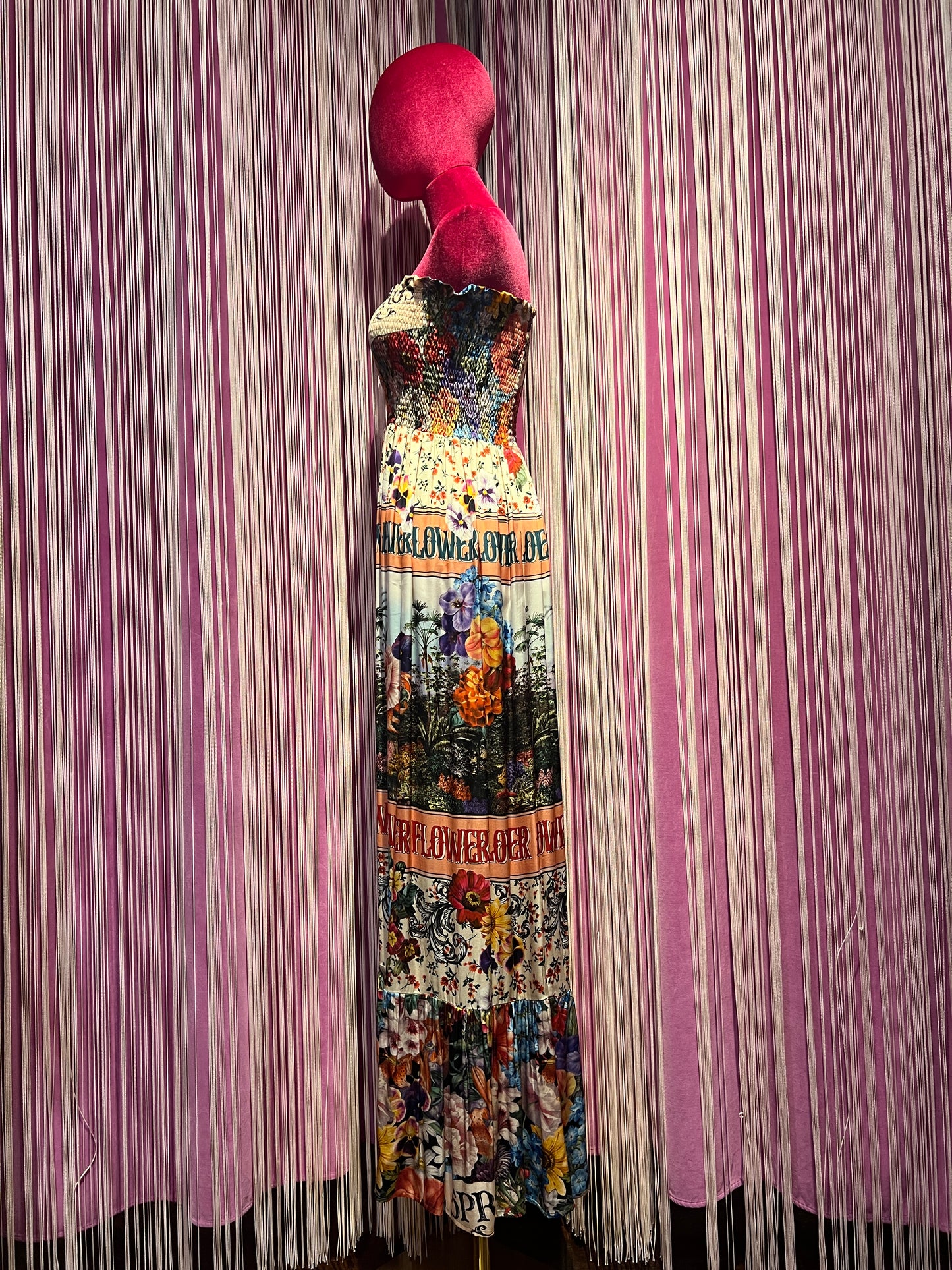 5 Progress abito lungo fantasia floreale senza maniche