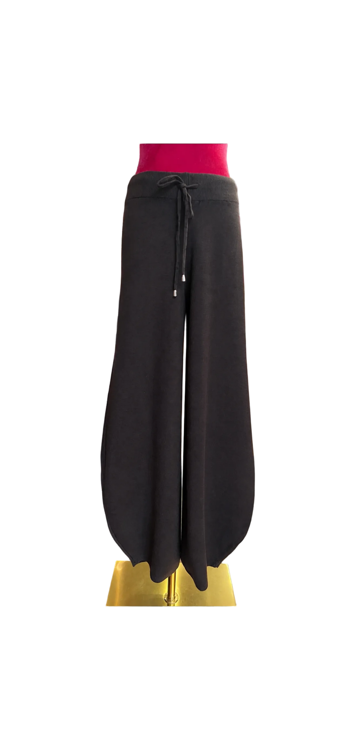 The room completo tre pezzi marrone gilet simil pelliccia pantalone e maglia