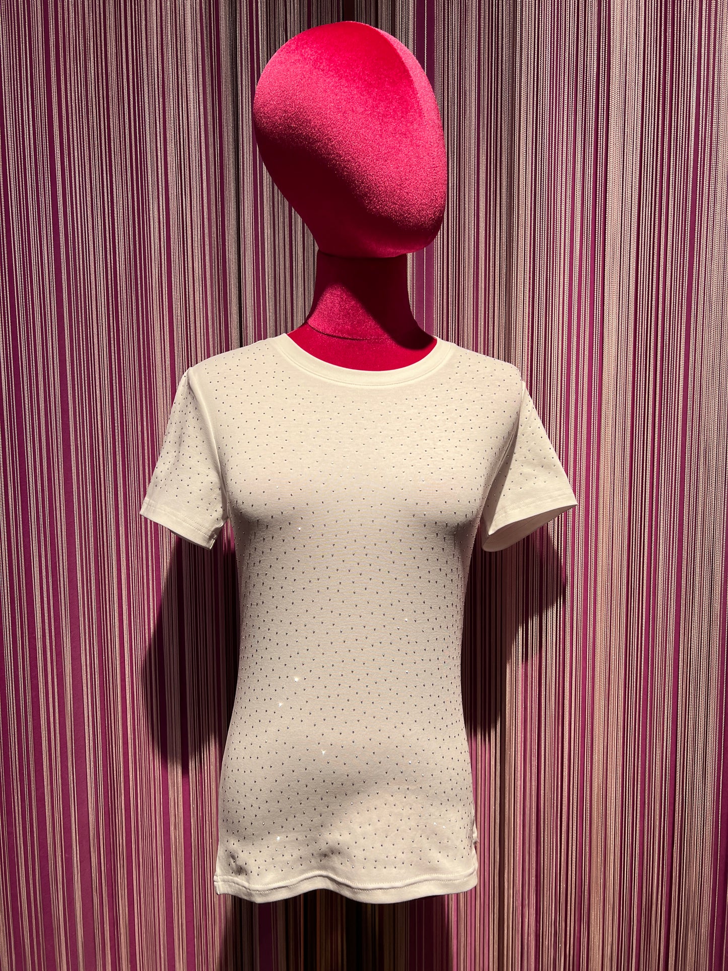 The room t shirt cotone elasticizzato con pois cristalli