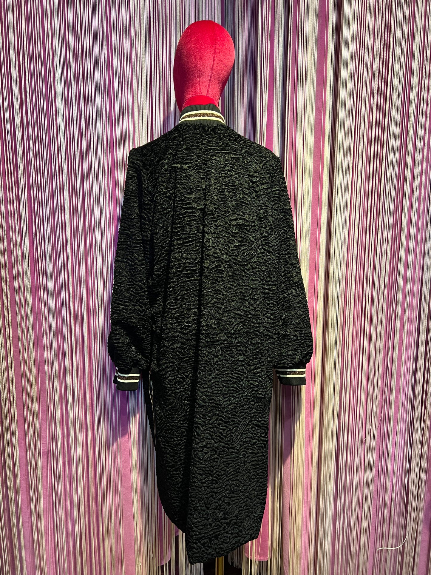 5 Progress cappotto ecopelliccia astrakan con patch