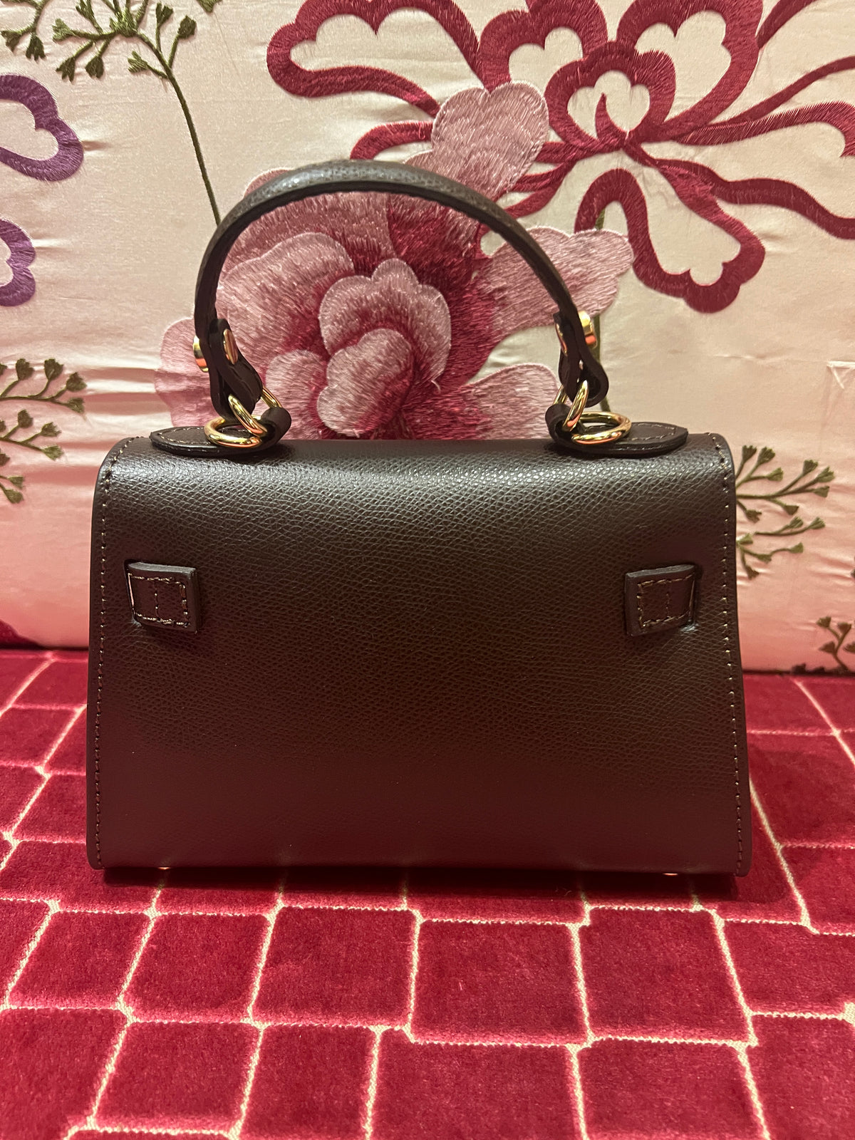 Borsa a mano in pelle testa di moro con tracollina