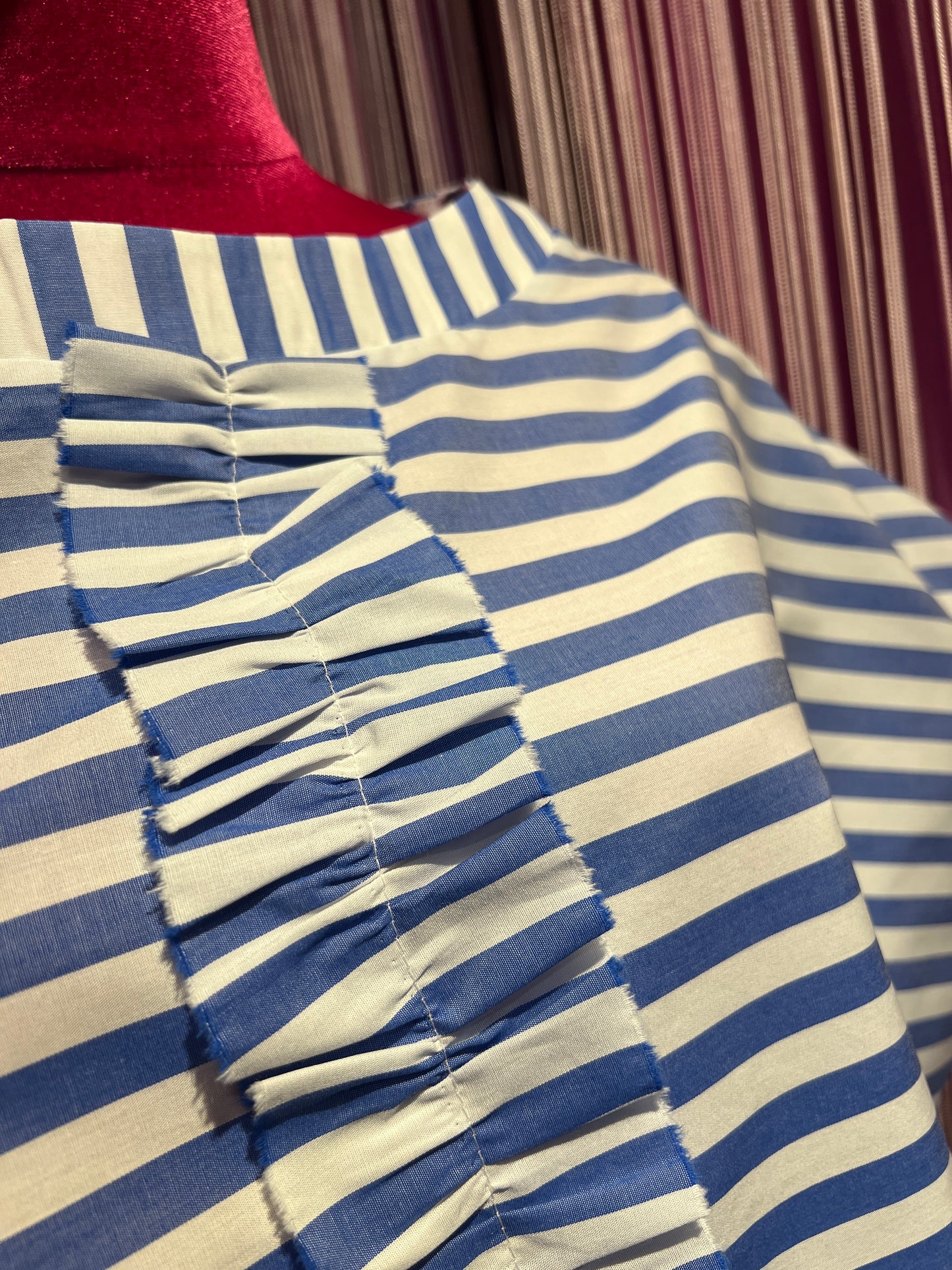 Miki Thumb completo blusa e pantalone a righe azzurro e bianco