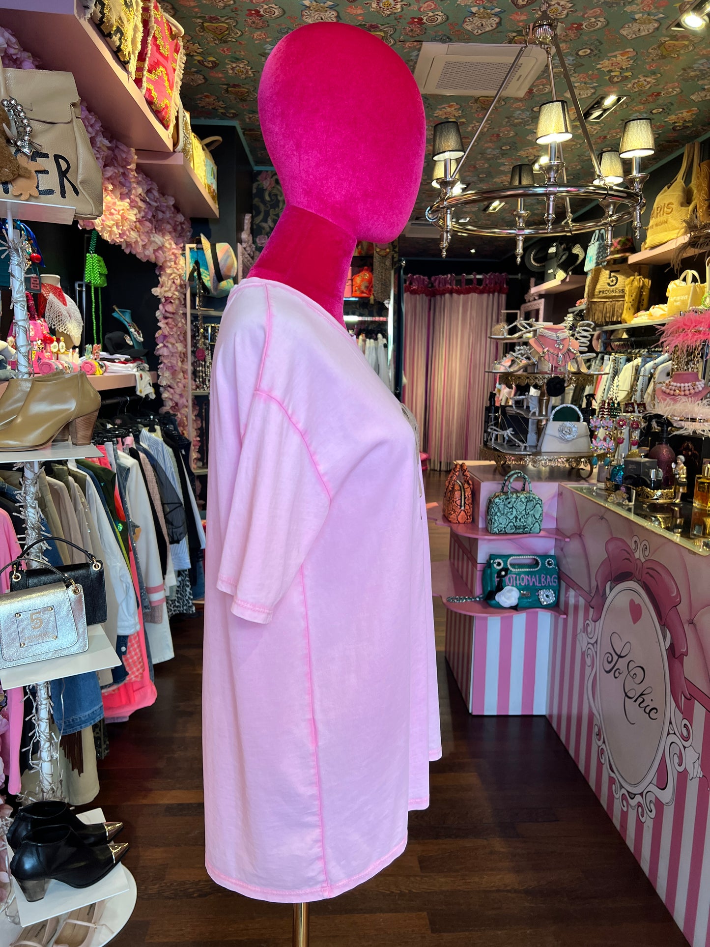 Mon amour Paris -20% di sconto t shirt cotone rosa con teddy