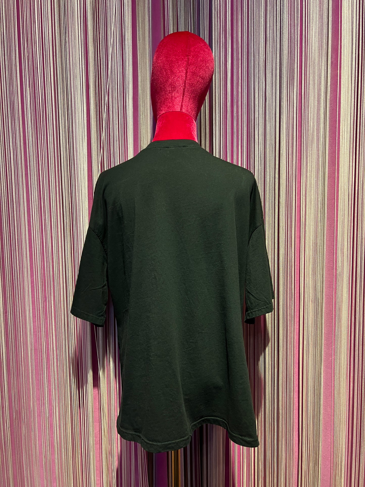 The room t shirt di cotone nera con pizzo laterale
