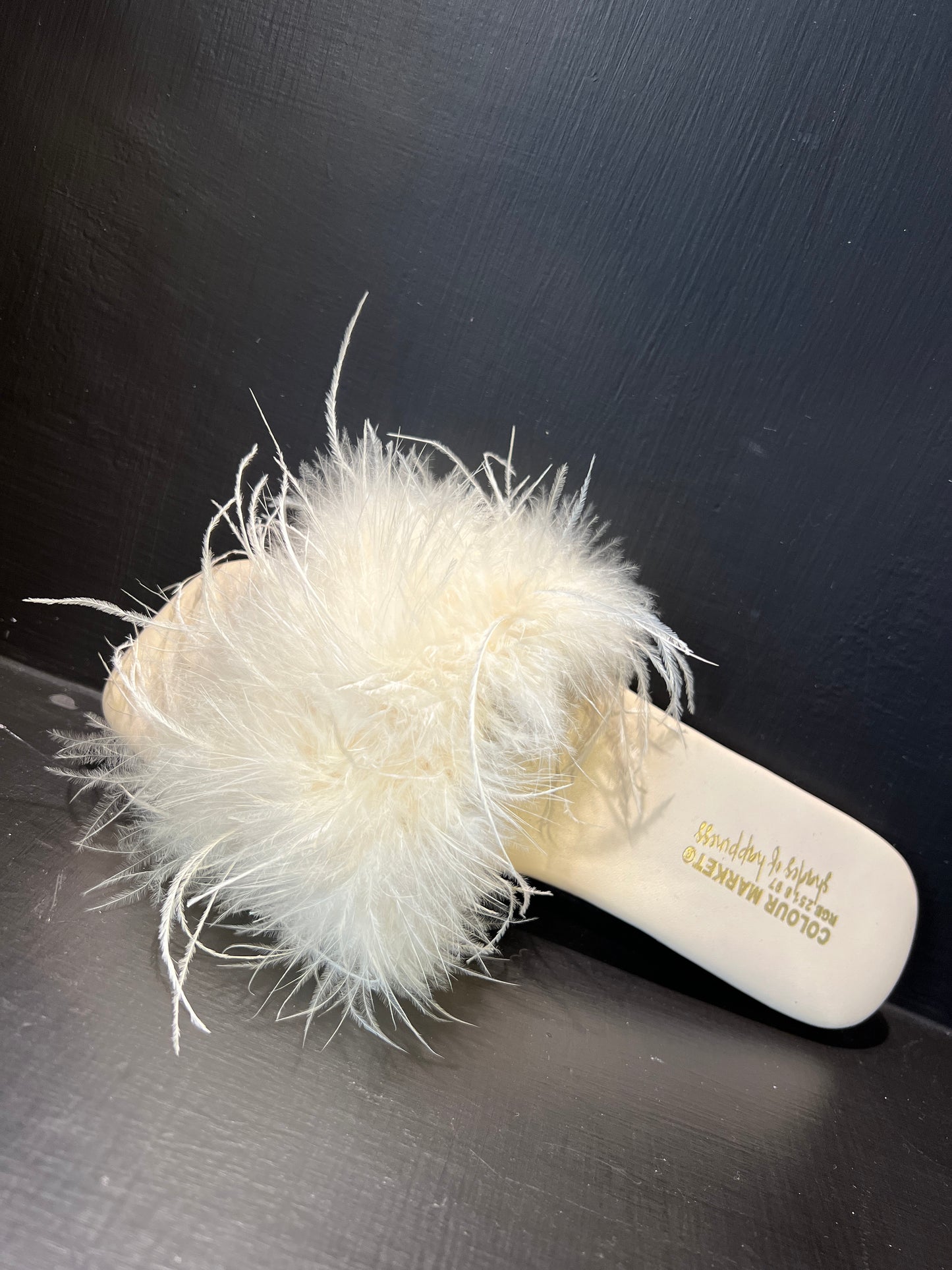 Colour market ciabattina marabou bianca