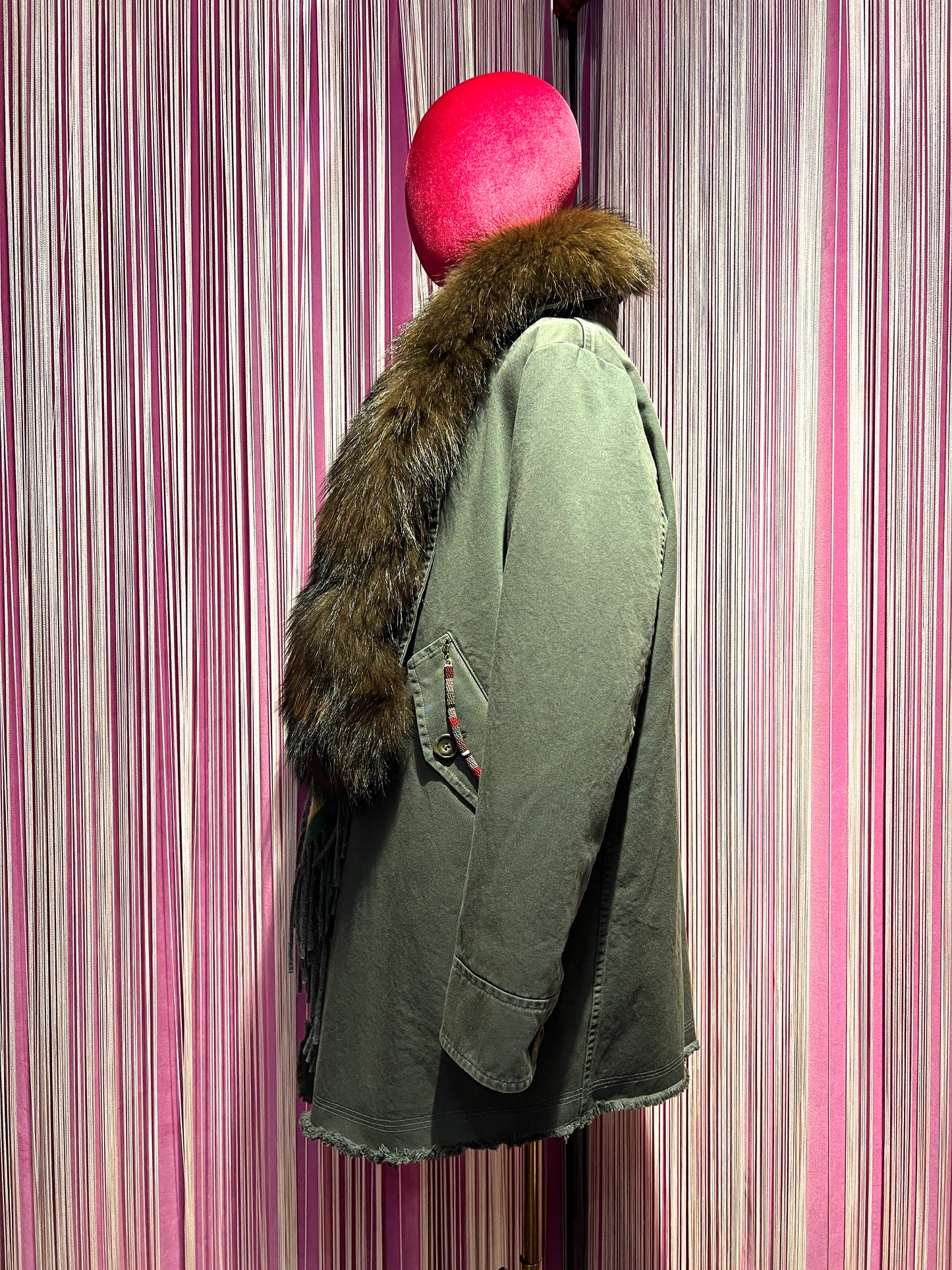 Bazar deluxe giaccone più gilet rimovibile con pelliccia raccoon