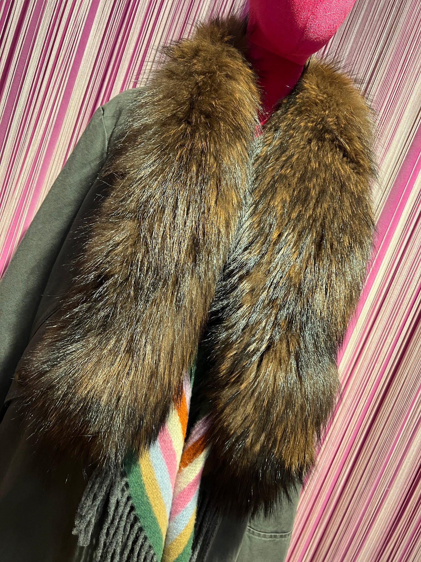 Bazar deluxe giaccone più gilet rimovibile con pelliccia raccoon