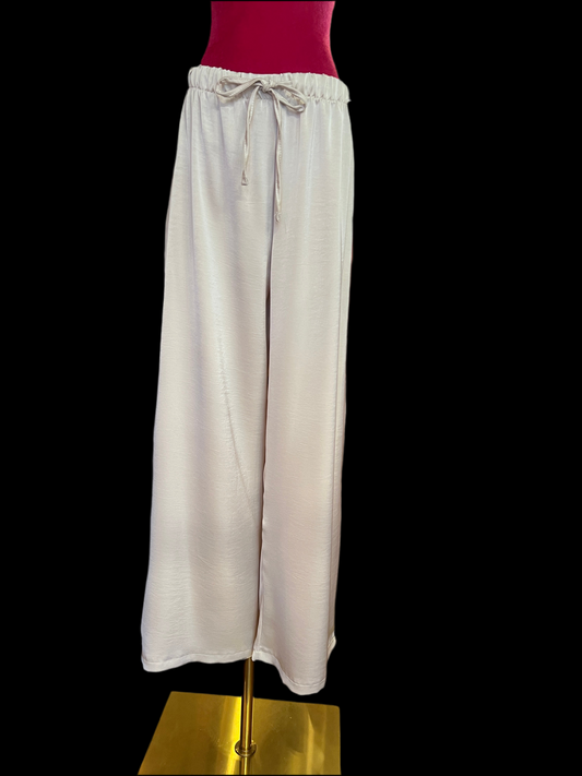 The room pantalone palazzo champagne con elastico e laccetto