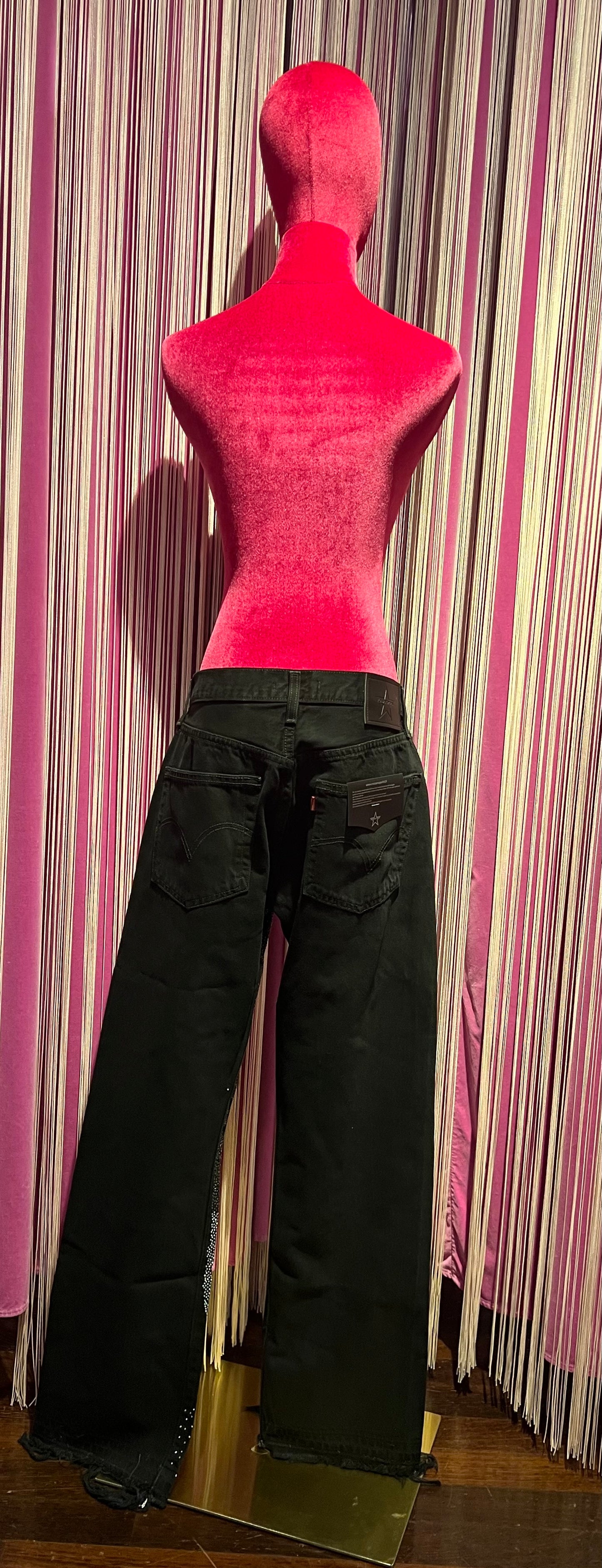 Rossano Perini jeans vintage ultraboy nero con stelle cristalli