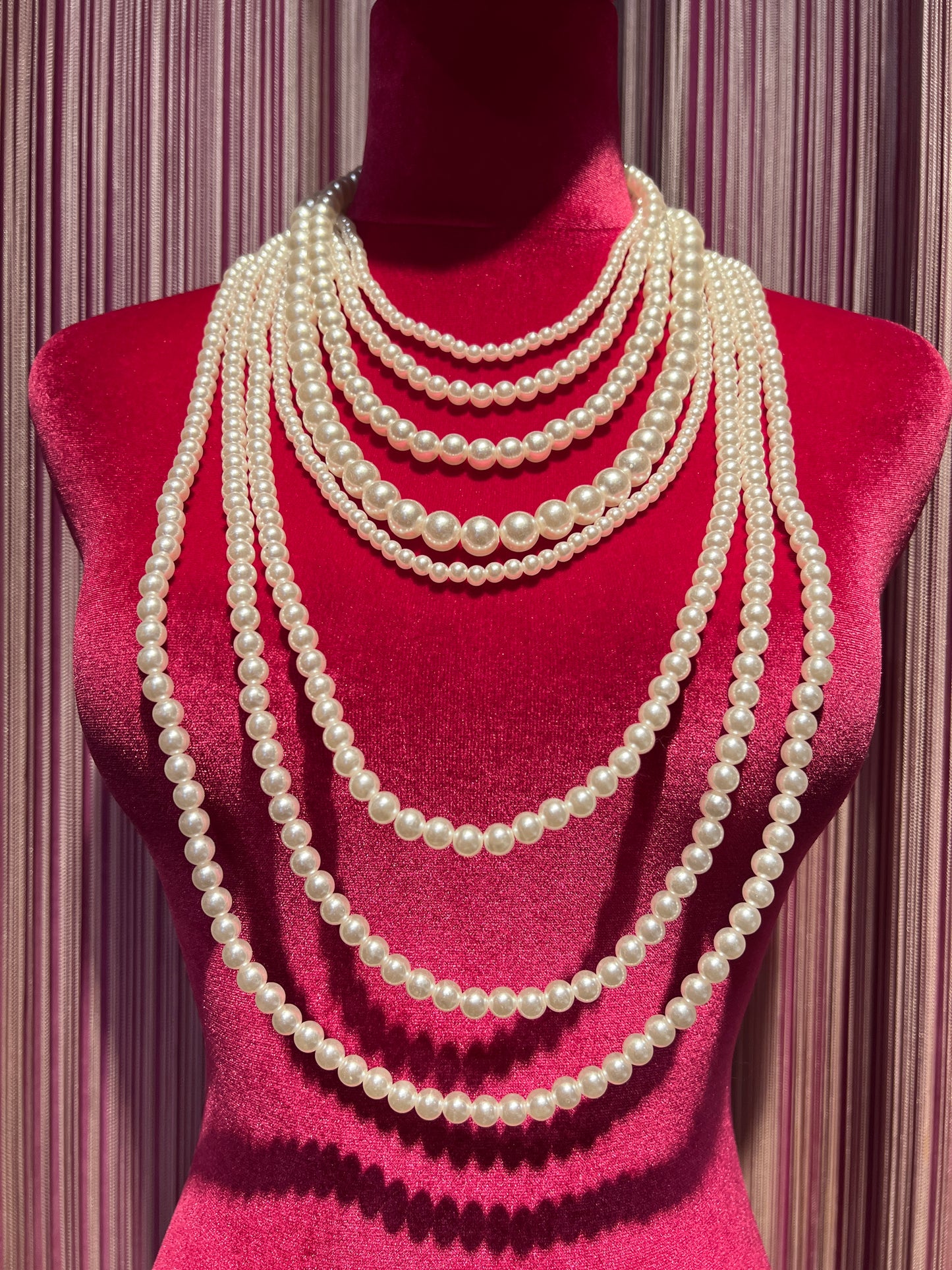 Collana perle divisibile con doppio moschettone