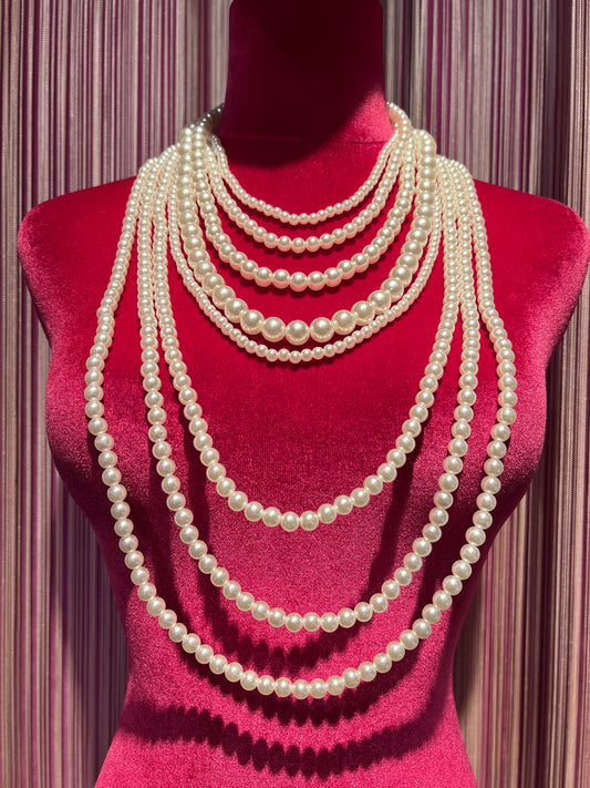 Collana perle divisibile con doppio moschettone