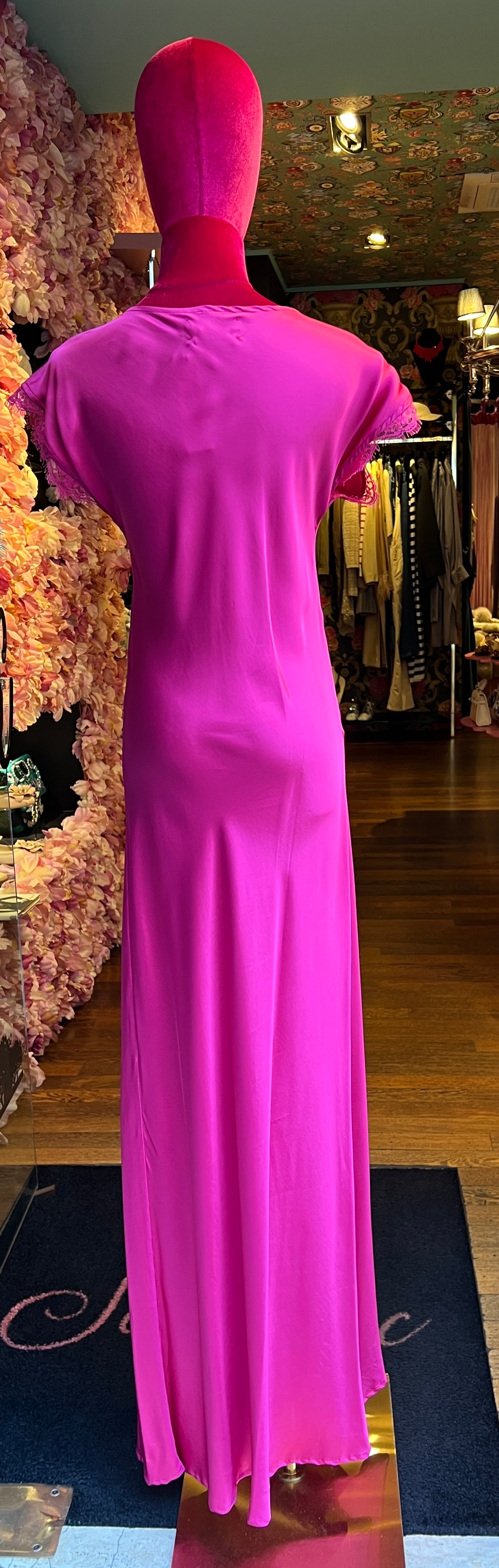 Pink memories abito con spacco e pizzo