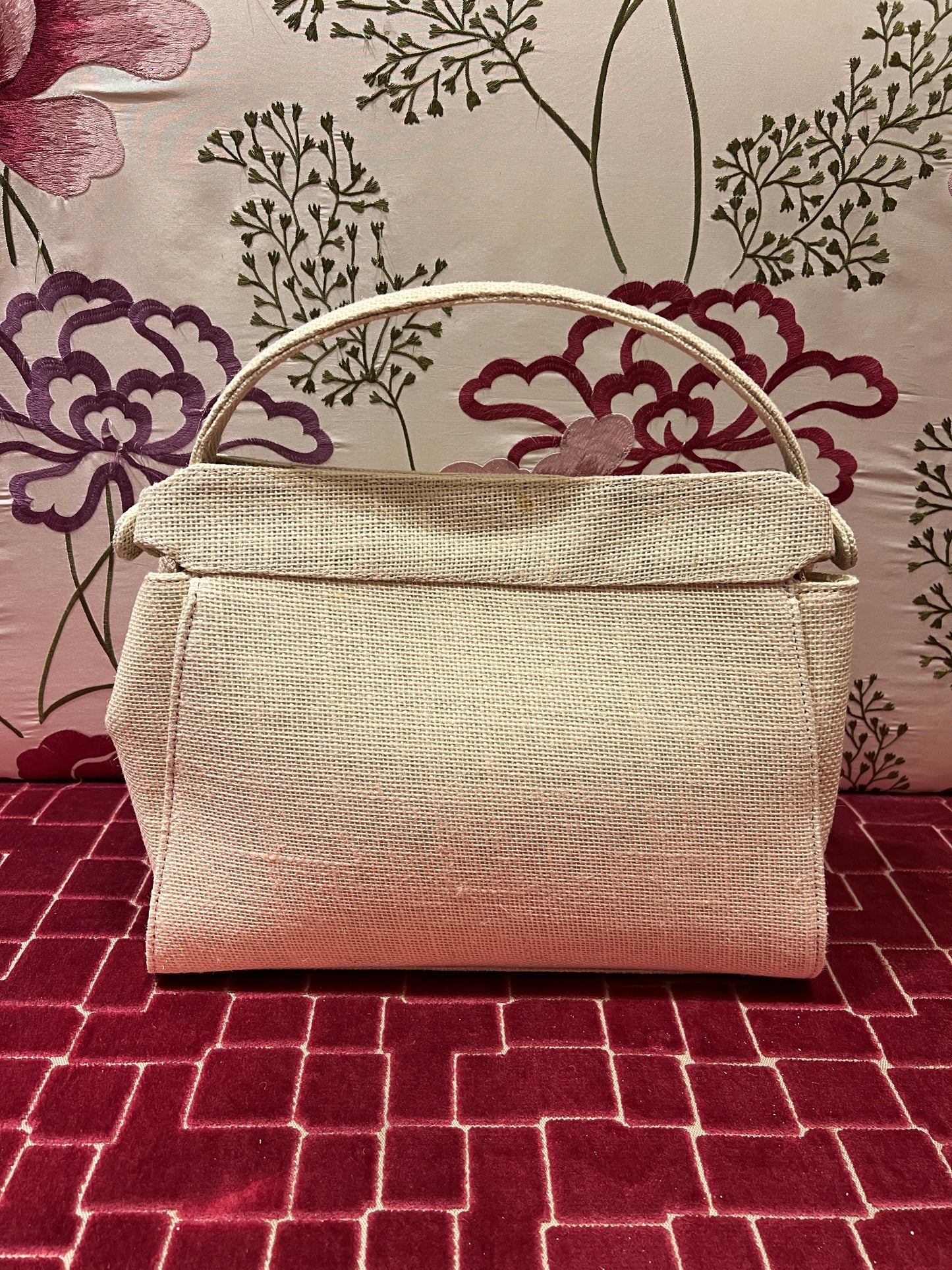 Borsa in rafia avorio con tracollina