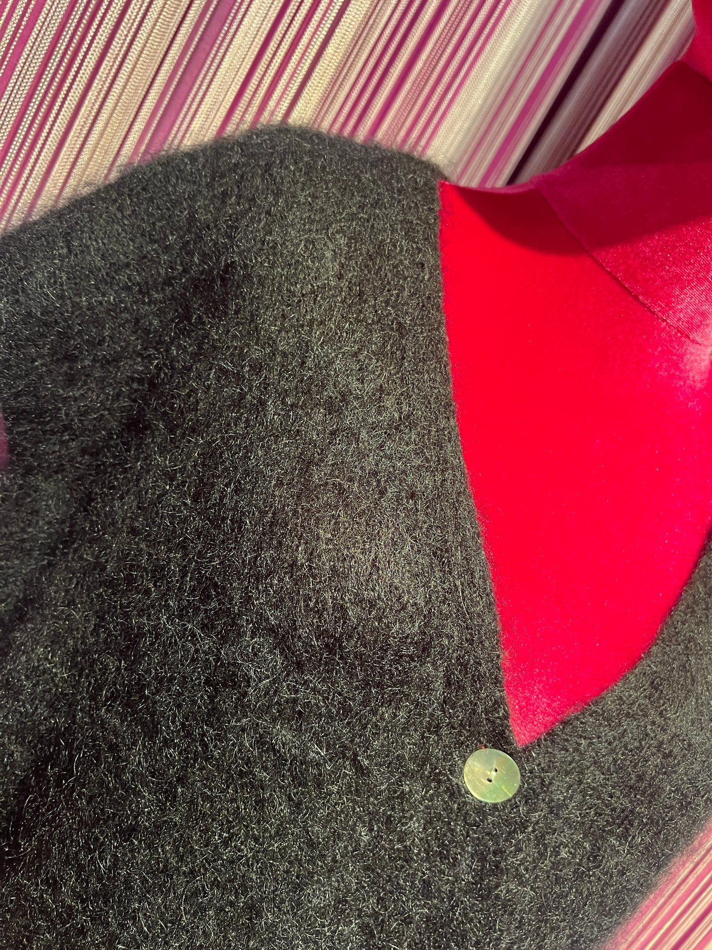 The room gilet cardigan nero mohair e lana