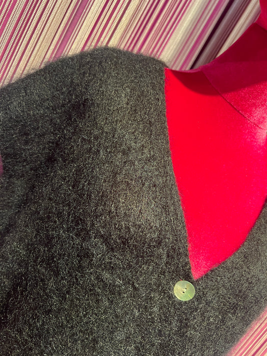 The room gilet cardigan nero mohair e lana