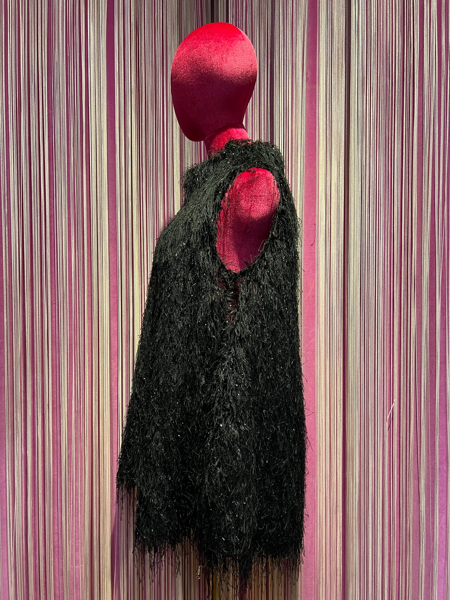 The room abito / gilet a trapezio senza maniche in tessuto sfrangiato