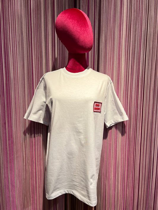 Giada Benincasa t shirt di cotone con patch logo “ Ciao amore”