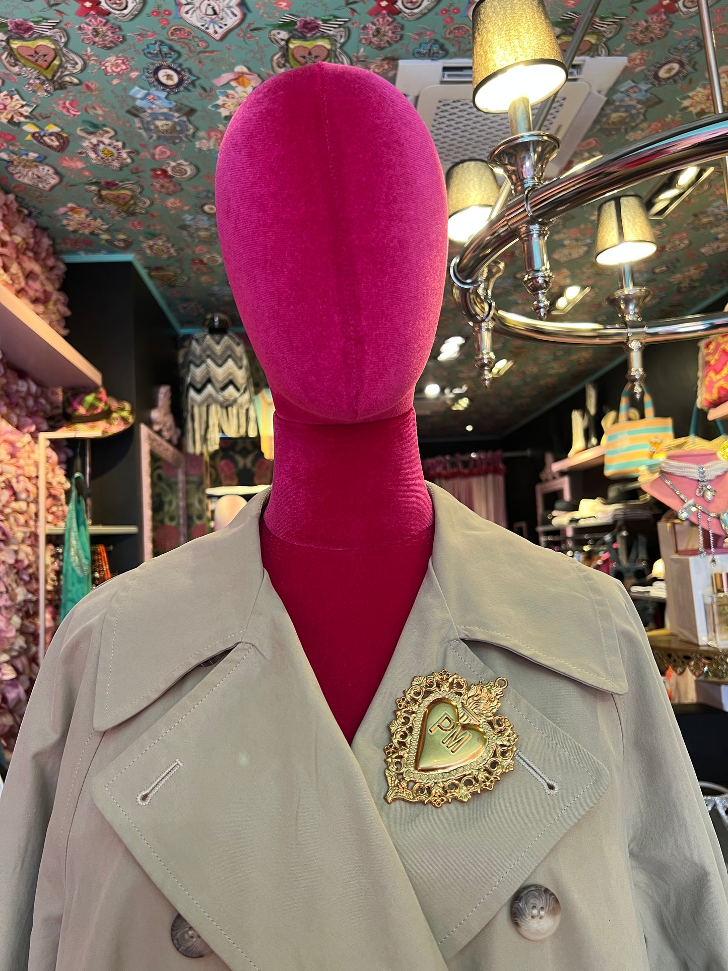 Pink memories trench lungo beige con cinta