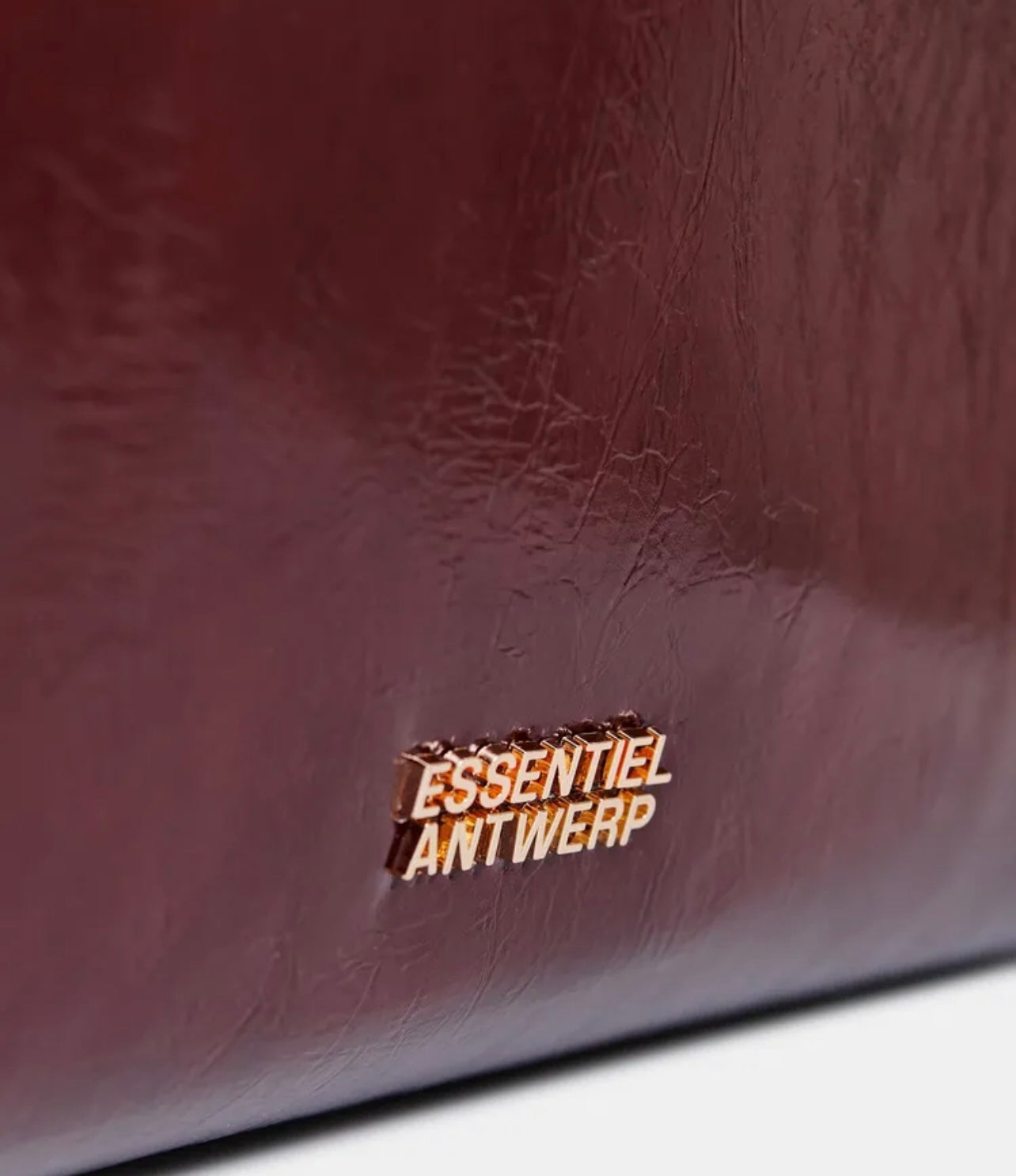 Essentiel antwerp borsa shopper lucida bordeaux con tracolla