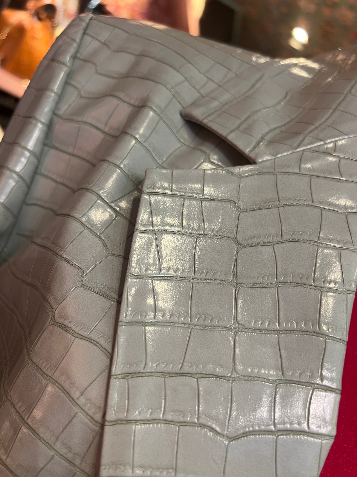 Isabelle Blanche Paris blazer in ecopelle stampa cocco verde chiaro