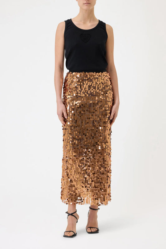 Pink memories gonna lunga in paillettes cognac