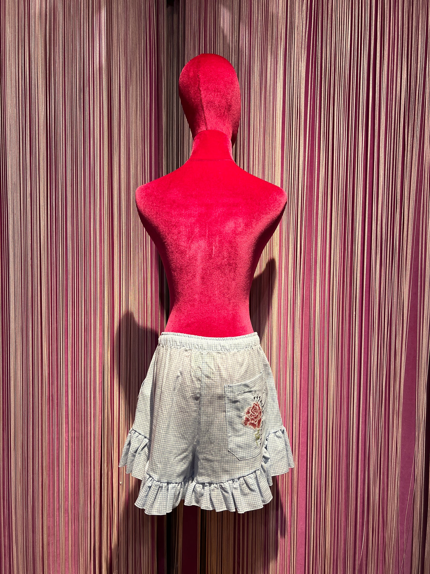 Front street completo camicia e short vichy bianco e celeste